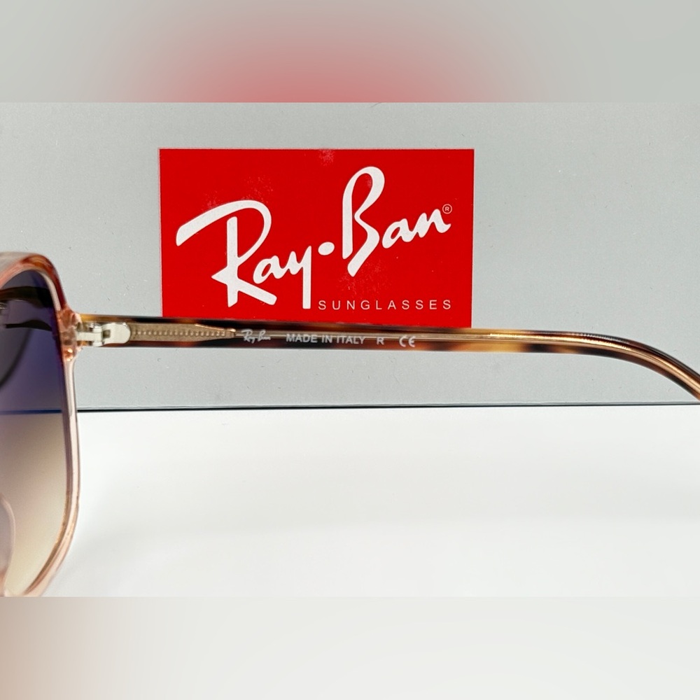 RAY-BAN BILL SQUARE SUNGLASSES TRANSPARENT BROWN GRADIENT RB2198 60-14-140 260 - Picture 10 of 12